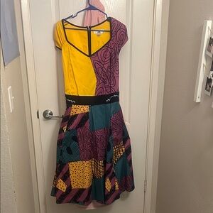 Disney Yellow, Purple & Teal Patchwork sally nightmare before Christmas Dress